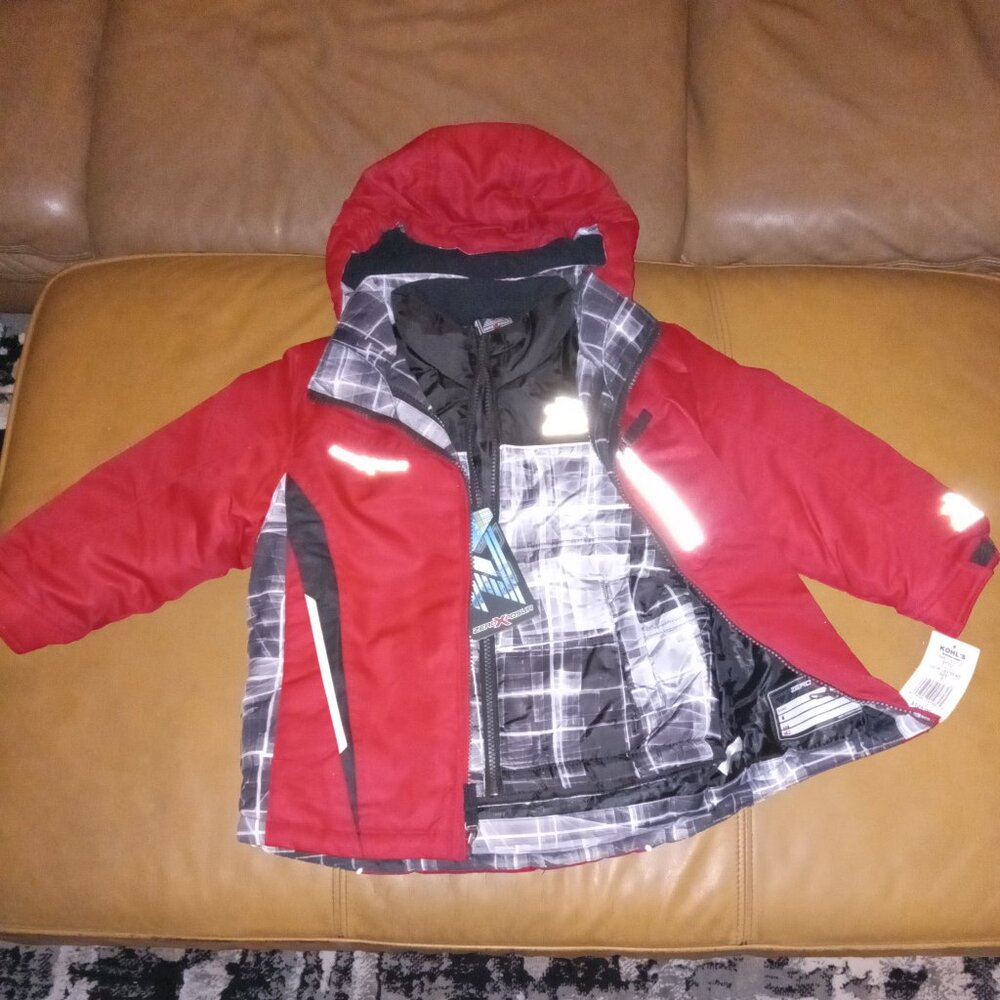 NWT ZeroXposur little boys two double layered winter snow coat combination